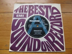 DEEP PURPLE - EMMARETTA 7" - 1969 Oz PARLOPHONE SAMPLE / "A" LABEL PROMO - NMINT - Picture 1 of 4