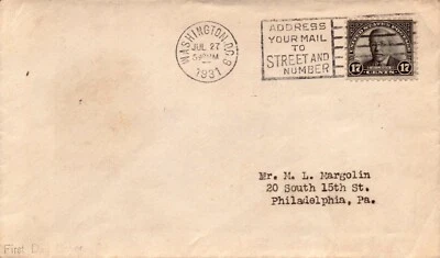 Scott 697 - 17 Cents Wilson - FDC - Typed Address - SCV - $400.00 - Image 1 of 2