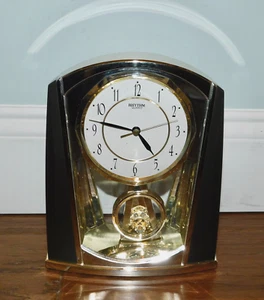 RHYTHM Cuarzo Abrigo Cristal Reloj De Colección MCM Escritorio Péndulo Dorado Japón ¡DE COLECCIÓN! - Imagen 1 de 13