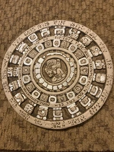 Aztec/Mayan Stone Look Sun Calendar Wall Hanging Decor Wall Plaque Decor 4.25” - Picture 1 of 3