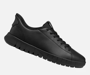 Scarpe Sneakers Geox U Flextride Plus laccio elastico pelle nera - Picture 1 of 7