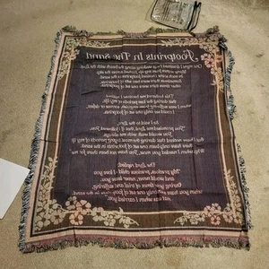 Footprints In The Sand Throw Rug Blanket 57X50 - Picture 1 of 5