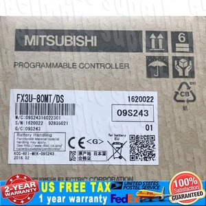 NEW MITSUBISHI FX3U-80MT/DS VARIABLE FREQUENCY DRIVE BASE UNIT PLC MODULE - Picture 1 of 2