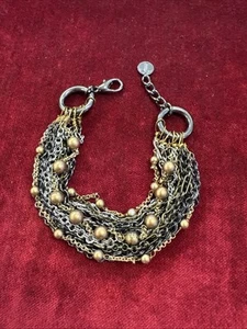 Talbots Multi Strand Gold, Silver Tone Bracelet 8”.    A7 - Picture 1 of 9