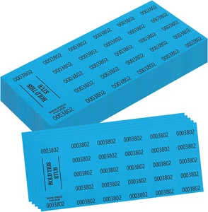 200 Stück Korbtickets Auktion Chinesisch Ticket Tombola Tickets Blätter blau 4"×9 - Bild 1 von 12