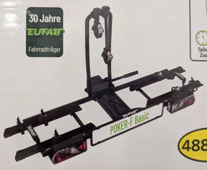 EUFAB Poker-F Fahrradträger für AHK Heckträger abklappbar für 2 Fahrräder E-Bike - Picture 1 of 6