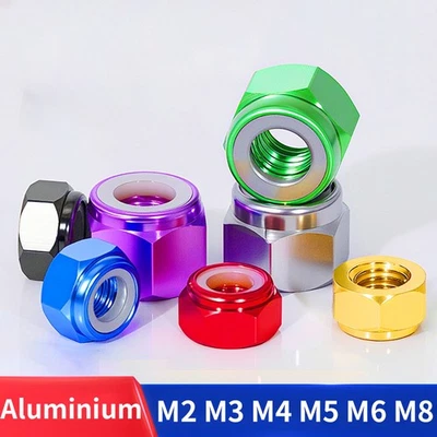 Sicherungsmutter Aluminium Sechskant Stoppmuttern Sechskantmutter M2 bis M8 - Bild 1 von 4