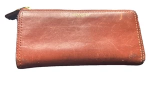 Vintage Coach Geldbörse braun Leder Damen Reißverschluss - Bild 1 von 6