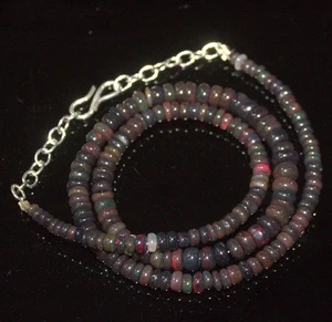 64 Carat Natural Ethiopian Opal Beads Necklace 3x7MM 16'' Loose Gemstone B05 - Picture 1 of 3