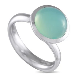 Tamara Comolli Bouton 18K White Gold Aqua Chalcedony Ring TC09-042225 - Picture 1 of 4