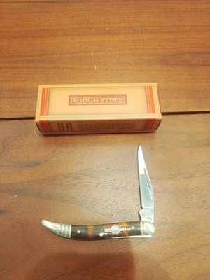 Rough Rider Imitation Tortoise Shell Handles Baby Toothpick Pocket Knife RR505 - Image 1 of 4