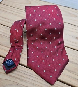 Brooks Brothers Makers Men's 100% Silk Tie Red Geometric Blue Circles 4"× 57" - Picture 1 of 4