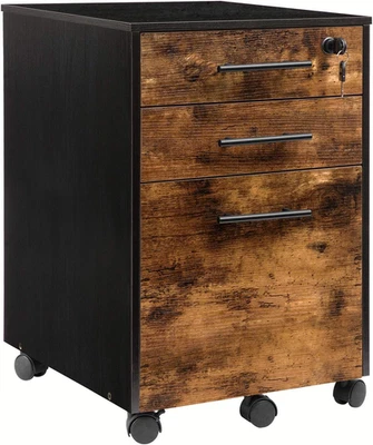 3-Drawer File Cabinet, Wooden under Desk Filing Cabinet, Fits A4/Letter Size for - image 1 of 4