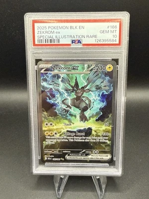 Pokemon 2025 Zekrom ex 166/086 Full Art SIR GEM MINT PSA 10 - Image 1 of 2