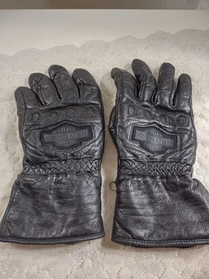 Guantes de motocicleta Harley Davidson de cuero negro Guantelete XX-grandes de invierno para hombre Foto 1 de 4