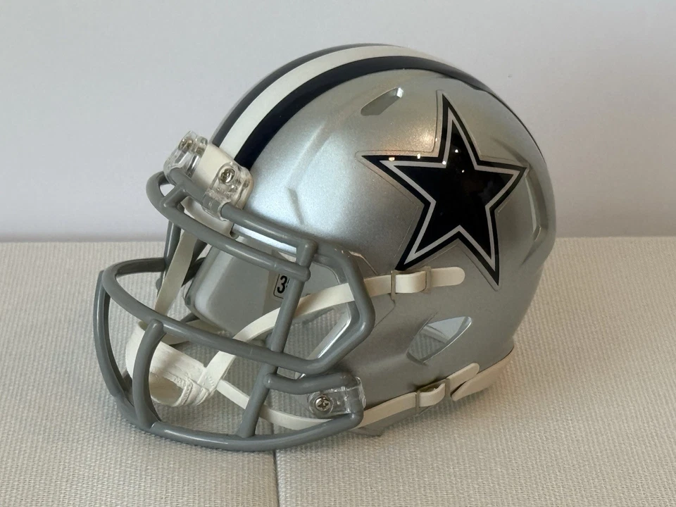 Dallas Cowboys Riddell Speed Mini Casco Plateado Coleccionable NFL Fan Gear Foto 1 de 4