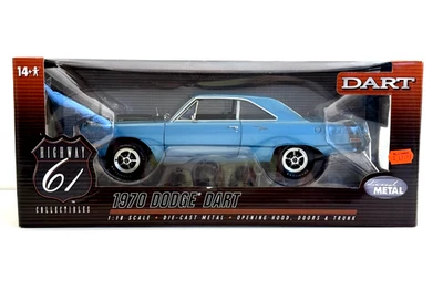 RARE! HIGHWAY 61 1:18 1970 DODGE DART SWINGER BLUE #50512 DCP DIECAST — NIB! - Image 1 of 4