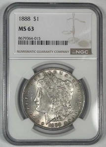 1888 Morgan Silver $1 Dollar Coin NGC MS 63 - Picture 1 of 2