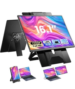 Enzion Rallonge d'écran pour ordinateur portable 16,1" - 1200P FHD - Moniteur portable pour voyage - Photo 1/8
