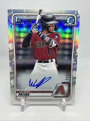 2020 Bowman Chrome Wilderd Patino Refractor Auto /499 1st Autograph RC #CPA-WP - Image 1 of 2