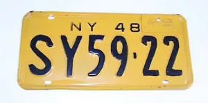 New York 1948 1949 VTG License Plate Auto Tag Repaint SY59 22 Syracuse Vanity NY - Picture 1 of 12