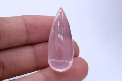 Natural Polished Rose Quartz Briolette Shape Healing 38x15mm Loose Gemstone - Image 1 of 4