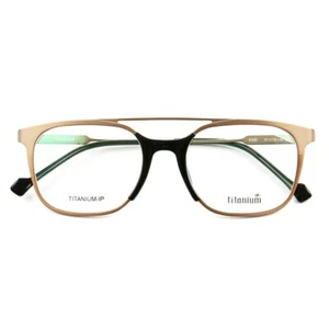 Monturas de gafas de titanio puro doble puente borde completo gafas cuadradas vintage - Imagen 1 de 14