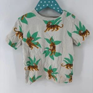 H&M Kid's Multicolor Short Sleeve Cotton Allover Tiger Print T-Shirt Size 4T - Picture 1 of 5
