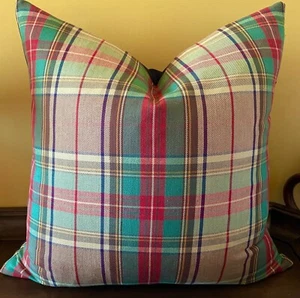 Ralph Lauren Brimfield Plaid Antique LCF64458F Haberdashery Tartan Pillow Cover - Picture 1 of 11