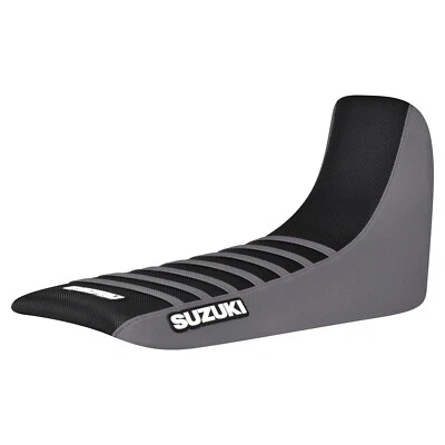 Cubierta de asiento con pinza para Suzuki DR 650 S 1992-1995 GRIS/NEGRO/GRIS costillas logotipo #444 Foto 1 de 4