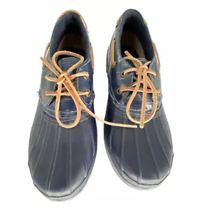 Sperry Top Sider STS95865 Navy Blue Waterproof Rubber Duck Rain Shoes Boots 8.5 - Picture 1 of 10