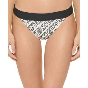 Dkny Women's Multicolor Logo Print Low Rise Bikini Swim Bottom Size Small - Picture 1 of 6