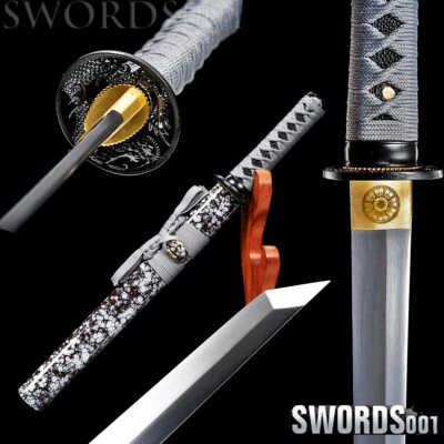 straight blade Japanese Samurai Sword Tanto manganese steel self defense knife - image 1 of 4