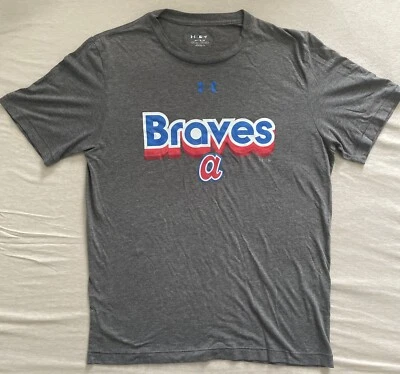 Atlanta Braves Shirt Under Armor Mens Medium - Image 1 of 4