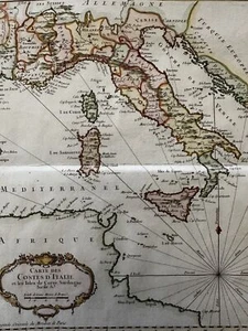 Italien Küste mit Mittelmeerinseln um 1760 feine Bellin antike Seekarte - Bild 1 von 3