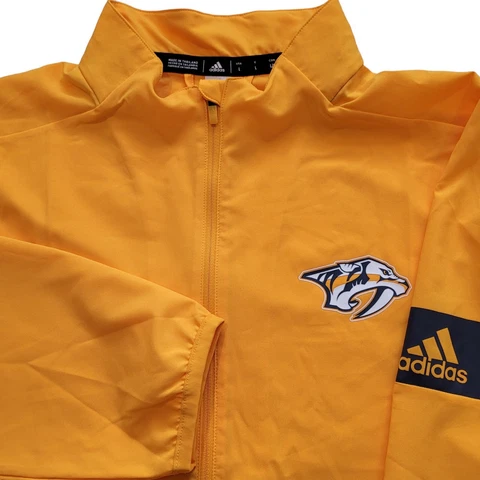 Adidas Nashville Predators Hockey NHL 1/2 Zip Pullover Shirt Men's Size Large Cover