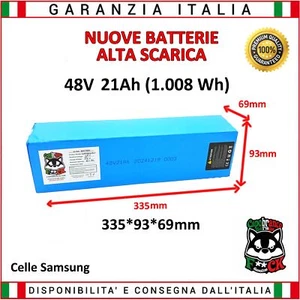 Internal Battery 48 Volt 21Ah Lithium (1008 Wh) Electric Bike Scooter - Foto 1 di 2