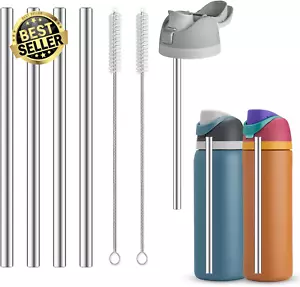 4Pcs Stainless Steel Straws for Owala 24-32oz Bottles,Includes 2 Cleaning Brush - Picture 1 of 5