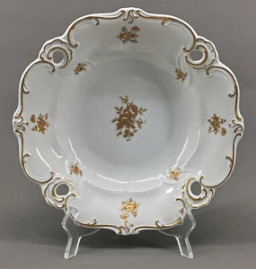 9140298 Porzellan Gebäck Muschel Teller Weimar Golddekor Mitte 20. C.25x5cm - Bild 1 von 3