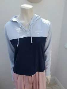 Hollister California Light & Dark Blue Pullover Hoodie Size XS - Picture 1 of 9
