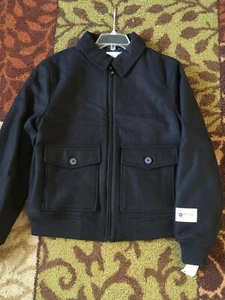 NWT Mens Haggar Wool Blend Coat Dorset Black $250 - Medium - Picture 1 of 3