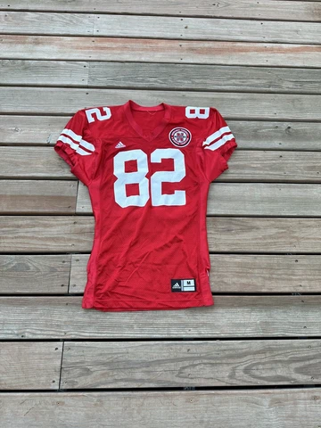 Nebraska Cornhuskers Mens Jersey Red White Football Adidas Big 10 Medium Cover