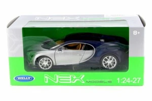 BUGATTI CHIRON WELLY 24077W 1/24 SCALE DIECAST CAR BLUE & SILVER - Picture 1 of 1