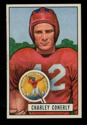 1951 Bowman Football #56 Charley Conerly Giants Ole Miss EX-MT+ LOOK! SV - Image 1 of 2
