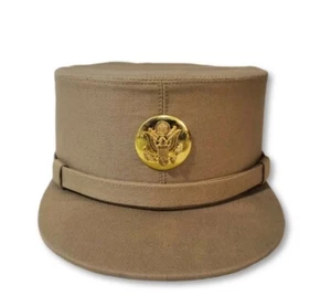 WWII Enlisted Khaki Baumwolle WAC Hobby Hut | Brandneu Reproduktion | Verschiedene Größen - Bild 1 von 5