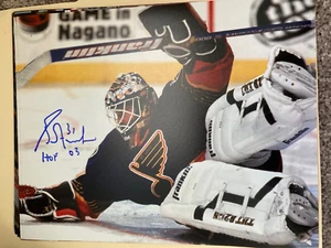 Blues Grant Fuhr signed 8x10 W/COA HOF Inscription - Picture 1 of 1