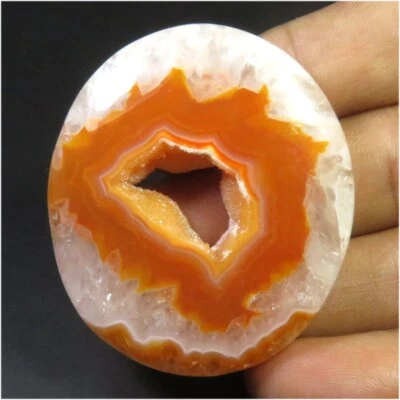 Geode Onyx Gems Loose 47x41 mm Natural Druzy Onyx Agate Cabs Oval Shape OND-1490 - Image 1 of 4