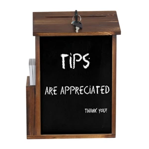 Vorschlagsbox Spendenbox Briefkasten Wandmontage Mailbox Holzbox mit Schloss DHL - Bild 1 von 8