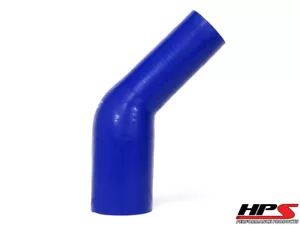 HPS 1.25" > 1.75" ID 4-ply Silicone 45 Degree Elbow Reducer Hose Blue 32mm 45mm - Picture 1 of 3