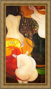 Goldfish by Gustav Klimt 85cm x 48cm Framed Ornate Gold - Picture 1 of 1